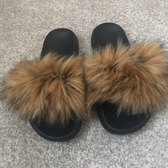 Shoes - Furry Sandals - Brown Fur ACCEPTING OFFERS
